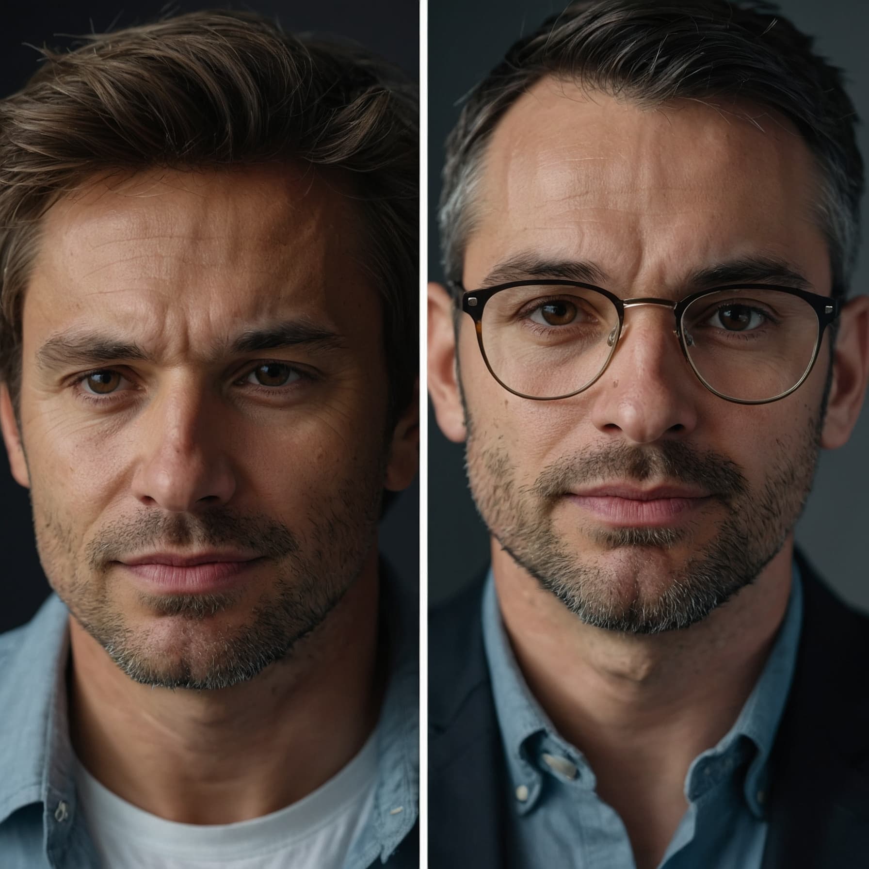 Comparison: Original selfie vs. AI-generated business headshot with Headyshot